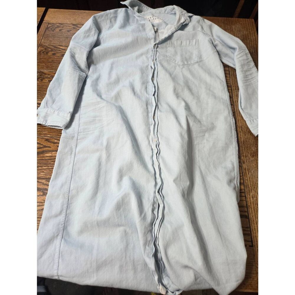Frank & Eileen Rory Maxi Shirtdress in Tattered Light Blue Denim sz Medium - Picture 5 of 5